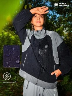 SHEIN In My Nature Women's Softshell Vintage Preppy Style Water-resistant Jacket With Adjustable Waist And Hemline -Sculptive Wear 169051036855289d942fd14a3b1a8ee6e55b89aefb thumbnail 405x552