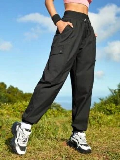 SHEIN In My Nature Women's Outdoor Urban Commute Workwear Trousers With Dual High Waists, Suitable For Hiking And Walking -Sculptive Wear 16905144619d6a8427323ceb451ef2ee9321a9e15f thumbnail 405x552