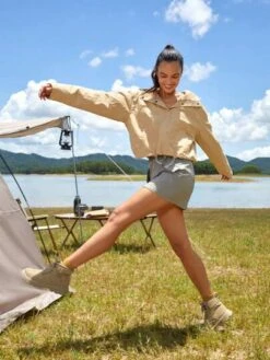 SHEIN In My Nature Women's Outdoor Hooded, Waterproof, Short-length, Sporty, Leisure, Hiking, City, Commuting, Jacket -Sculptive Wear 16905145567dab2f6a2ebabffecceabe28946a61fd thumbnail 405x552