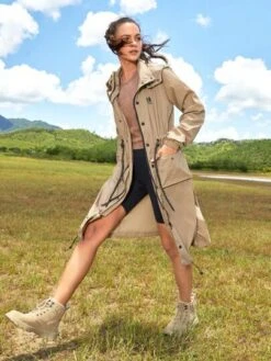 SHEIN In My Nature City Outdoor Water Resistant Hooded Long Work Jacket -Sculptive Wear 16905248977fddc2a40ed9d65d12a3f2b1211541d7 thumbnail 405x552