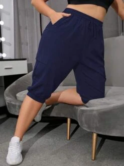 Plus Flap Pocket Capri Sports Pants -Sculptive Wear 16905292515cbcb6abeb644af1959c9cc74ed97f97 thumbnail 405x552