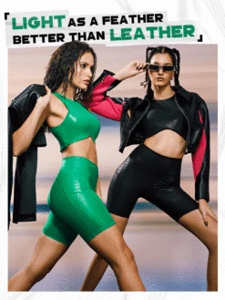 GLOWMODE 8" Foiled Leather Effect Croc Jock Side Pocket Shorts -Sculptive Wear 16905410686140f3903fab507c09bce0e9c64aba76