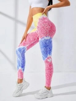 Leopard Print Wideband Waist Seamless Sports Leggings