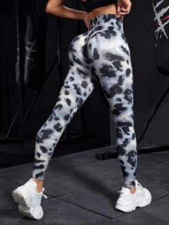 Allover Print Wide Waistband Sports Leggings