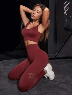 Seamless High Stretch Sports Bra With Leggings Sports Set