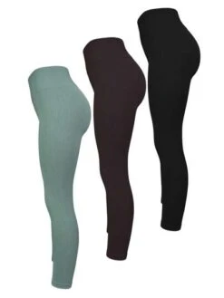 3pcs Solid Wideband Waist Sports Leggings -Sculptive Wear 16907889125056ea1db6b3a625ad80888d04c7d33b thumbnail 405x552