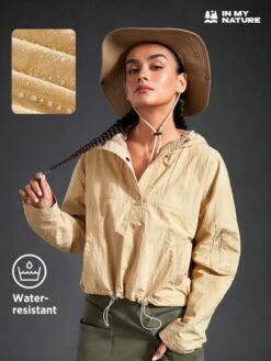 SHEIN In My Nature Women's Outdoor Hooded, Waterproof, Short-length, Sporty, Leisure, Hiking, City, Commuting, Jacket -Sculptive Wear 1690804136ec3a54549e69451733aa4f5da12d4f8f thumbnail 405x552