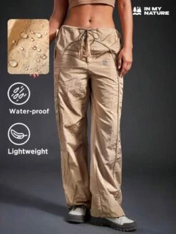 SHEIN In My Nature Women's Outdoor Hiking Trousers With Adjustable Waistband, Reflective Logo, Fringed Cords, And Anti-splash Material -Sculptive Wear 16908042346c4e3d7302641c4994261842046b7775 thumbnail 405x552