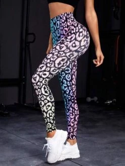Leopard Print Tummy Control Sports Leggings