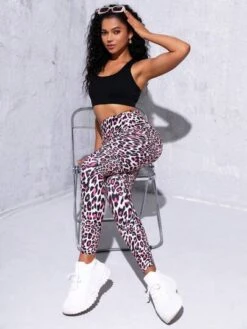 Leopard Print Wide Waistband Phone Pocket Side Sports Leggings -Sculptive Wear 16909669043afdb863fee08c7712eec062a73efbf3 thumbnail 405x552
