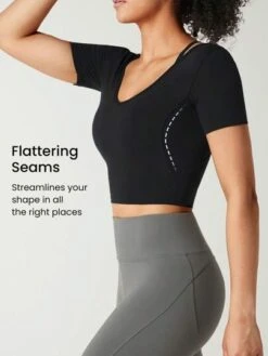 GLOWMODE FeatherFit™ Slim Cropped Length Contour Tee -Sculptive Wear 16910275081f23c8d6b644e25e01ee81e10154c685 thumbnail 405x552