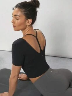 GLOWMODE FeatherFit™ Slim Cropped Length Contour Tee -Sculptive Wear 16910275194124a518028d1e0bea470f9709df5162 thumbnail 405x552