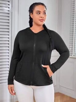 Plus Zip Up Hooded Sports Jacket -Sculptive Wear 1691064557f18ddab4a5ea0a89d4f2ad70085352ef thumbnail 405x552