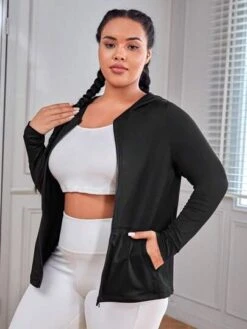 Plus Zip Up Hooded Sports Jacket -Sculptive Wear 1691064562832f3d229c1f1acd7a1f5c60550d3ea6 thumbnail 405x552