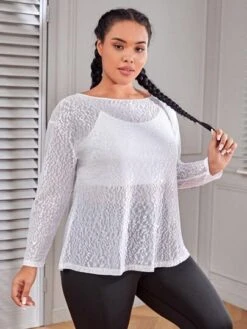 Plus Twist Back Drop Shoulder Sports Tee -Sculptive Wear 169115585790f64af2be413fffaf32d8cdebf14298 thumbnail 405x552