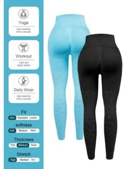 2pcs Wide Waistband Sports Leggings