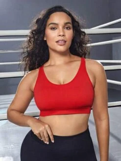 Plus Solid Criss Cross Back Sports Bra -Sculptive Wear 169131534756c28e0e02f031a06dfbd988b07d0ab1 thumbnail 405x552