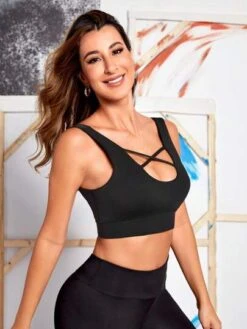 Criss Cross Front Sports Bra -Sculptive Wear 16914599961fd127d802e1874e4f402b6af9596812 thumbnail 405x552