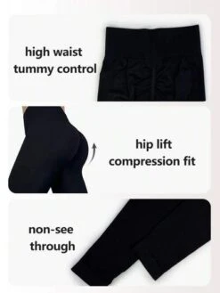 2pcs Solid Wideband Waist Sports Leggings -Sculptive Wear 1691488943221360b22b3453681b023e0529bbd44b thumbnail 405x552