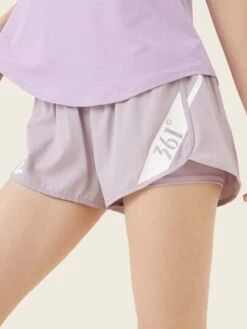 361 Yoga Shorts For Women Summer Lightweight Quick Dry Running Fitness Loose Sports Shorts Fake Two Piece Design