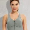 Wingslove Front Zipper Solid Color ComfortYoga Sports Bra -Sculptive Wear 1691574040bbb5078359fd9724bfbcffce416db739 thumbnail 405x552