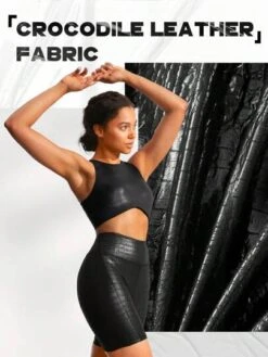 GLOWMODE 8" Foiled Leather Effect Croc Jock Side Pocket Shorts -Sculptive Wear 16916350508c7acea63e374ea066559ce7f3761a31 thumbnail 405x552