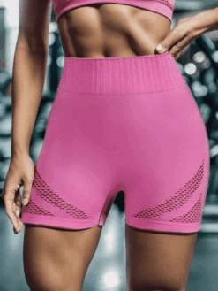 Hip Lifting European And American Fishnet Panel Sports Yoga Shorts -Sculptive Wear 1691663069acb339139c0f7ee5af41888b5de8bff7