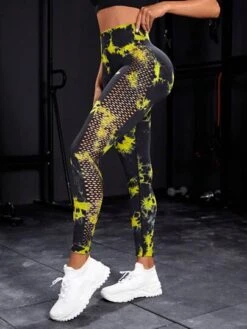 Tie Dye Hollow Out Tummy Control Sports Leggings -Sculptive Wear 1691733778eb996757866c4fdb404e871e001da020 thumbnail 405x552