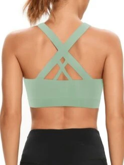 Green Sports Bra With Cross Back Straps -Sculptive Wear 1691821213d48105dc813a7f499e0e03b6705b14c6 thumbnail 405x552