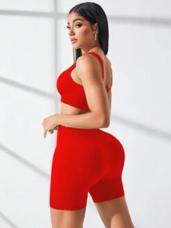 Seamless Slight Stretch Sports Bra With Biker Shorts -Sculptive Wear 1691838334ccdb4891e076c05b4ef7c9fe0fc9545b thumbnail 405x552