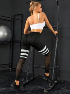 Striped Print Hollow Out Sports Leggings -Sculptive Wear 169191725993b57264a33c97ab8a6d7ffff0963d12 thumbnail 405x552