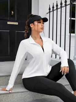 Plus Thumbholes Zip Up Mesh Insert Hooded Sports Jacket -Sculptive Wear 1692188466c668d5fafd866e585126bca36ea14109 thumbnail 405x552