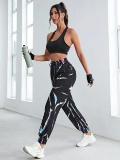 Tie Dye Elastic Waist Sports Pants -Sculptive Wear 16926074281cd1270d9e19feb5976c35e9ffe9196c thumbnail 405x552